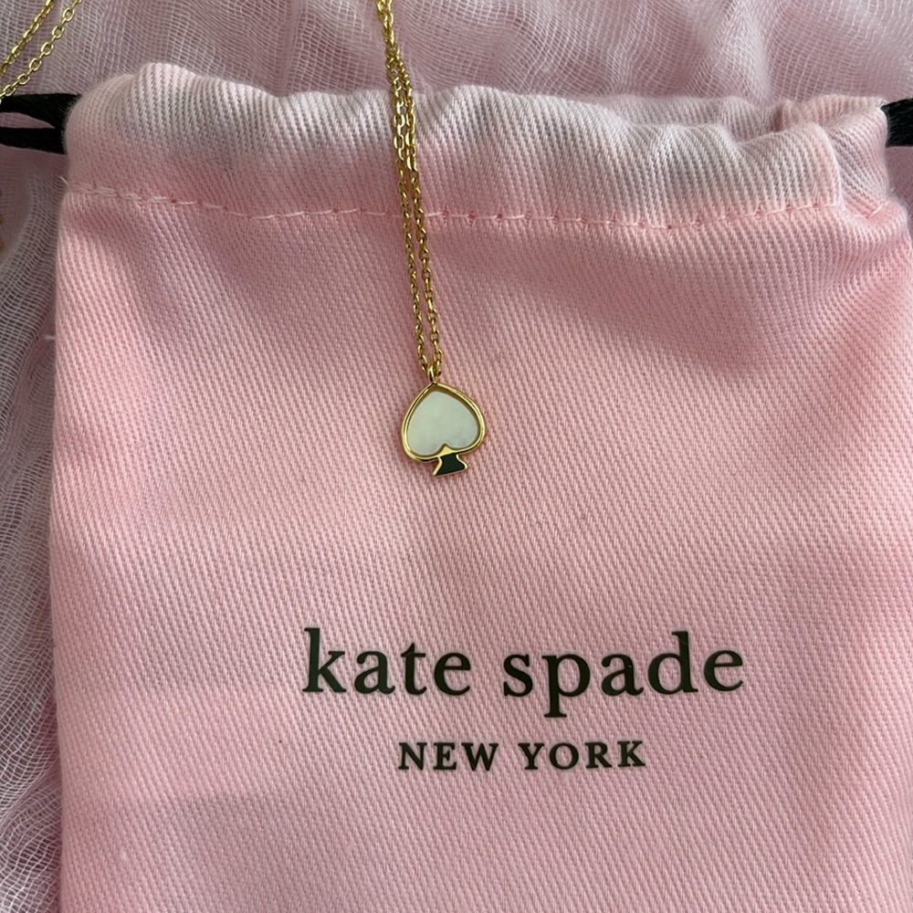 Kate Spade Mini Signature Spade Pendant Necklace Cream Multi